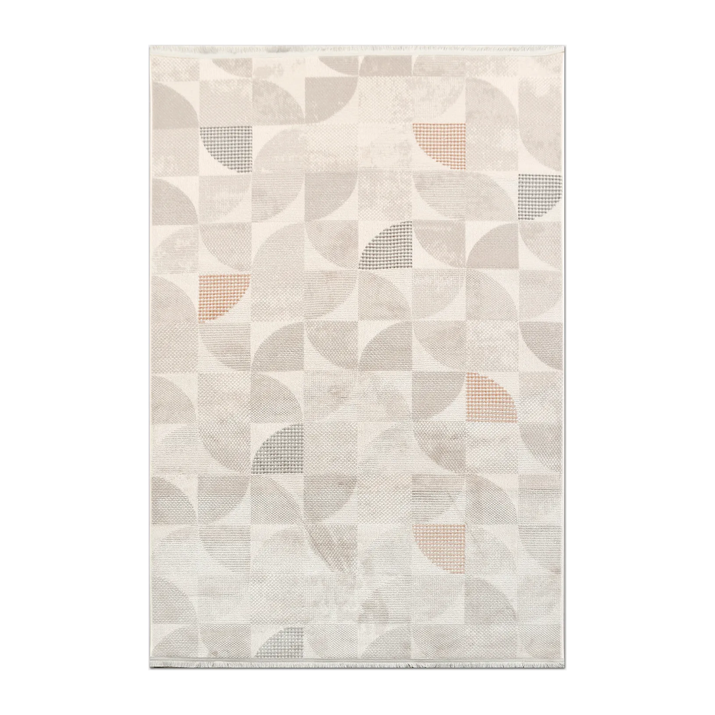 RECTANGLE | HERO | Rutile Cream Beige Geometric Modern Machine Woven Living Roo