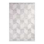 RECTANGLE | HERO | Pamukkale Ivory Grey Modern Geometric Machine Woven Living R