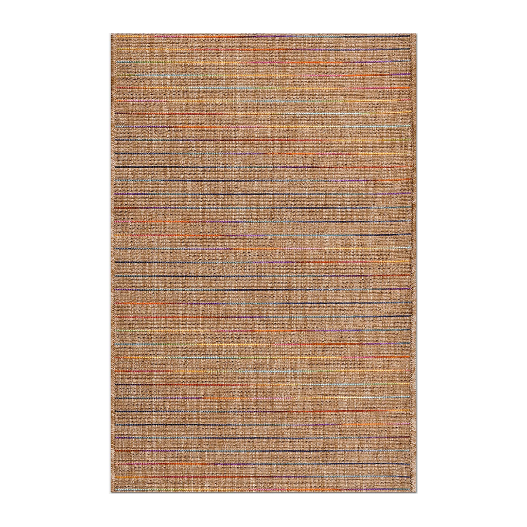RECTANGLE | HERO | Jacinth Boho Striped Multicolour Beige Machine Woven Living 