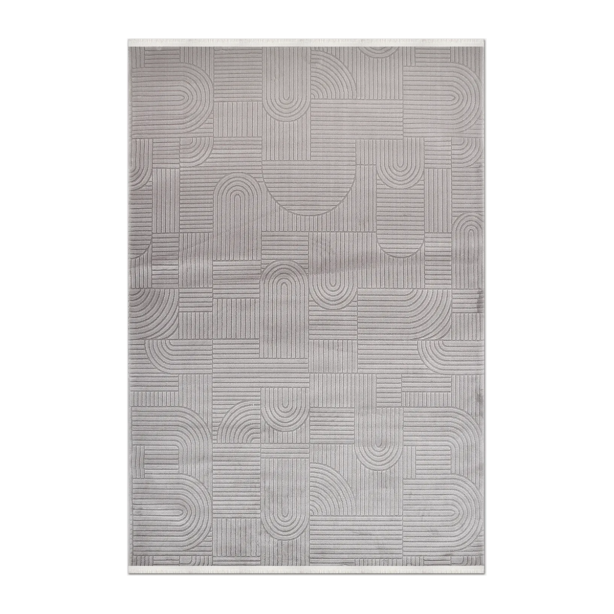 RECTANGLE | HERO | Celandine Grey Modern Geometric Machine Woven Living Room Be