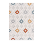 RECTANGLE | HERO | Lodge Cream Boho Geometric Diamond Machine Woven Living Room