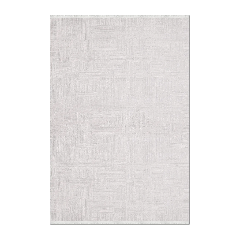 RECTANGLE | HERO | Miletus Cream Solid Modern Machine Woven Fringe Living Room 