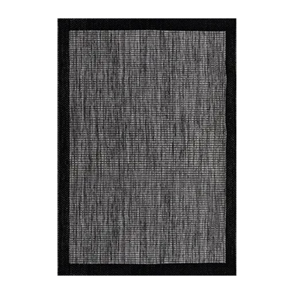 RECTANGLE | HERO | Sedge Black Grey Striped Modern Machine Woven Living Room Be