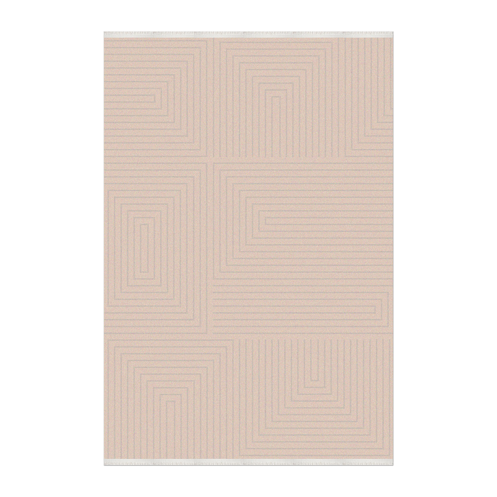 RECTANGLE | HERO | Burnet Beige Modern Geometric Machine Woven Cream Ivory Livi