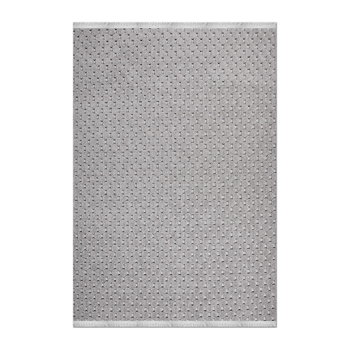 RECTANGLE | HERO | Borage Grey Ivory Modern Geometric Machine Woven Living Room