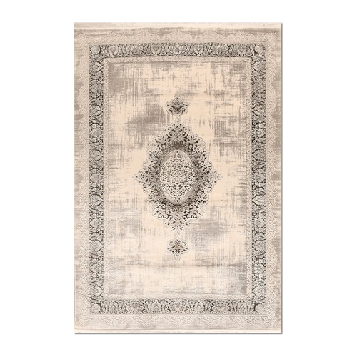 RUNNER | HERO | UNLISTED | Arbour Cream Taupe Distressed Damask Machine Woven Transitio