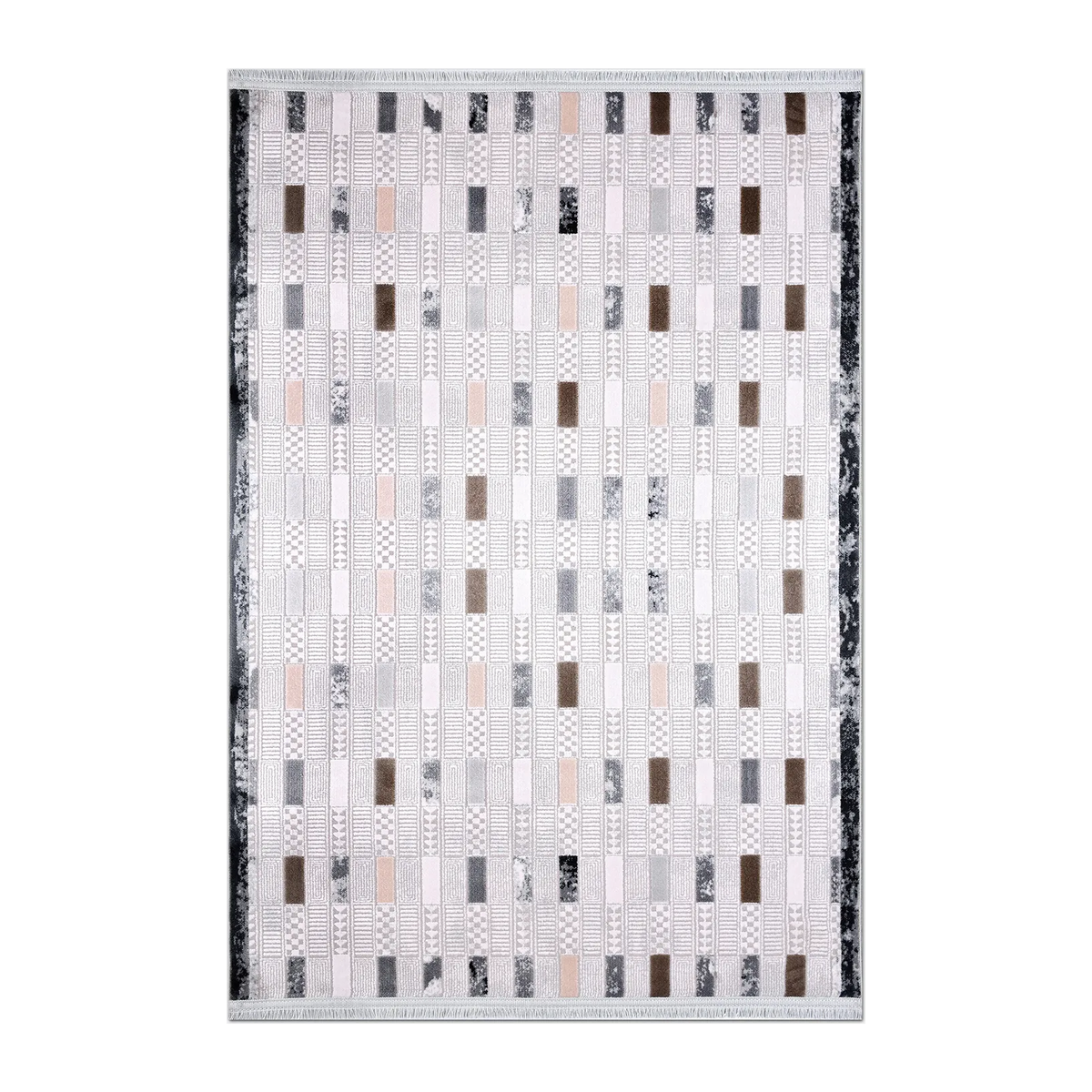 RUNNER | HERO | UNLISTED | Upland Cream Grey Modern Geometric Machine Woven Living Room