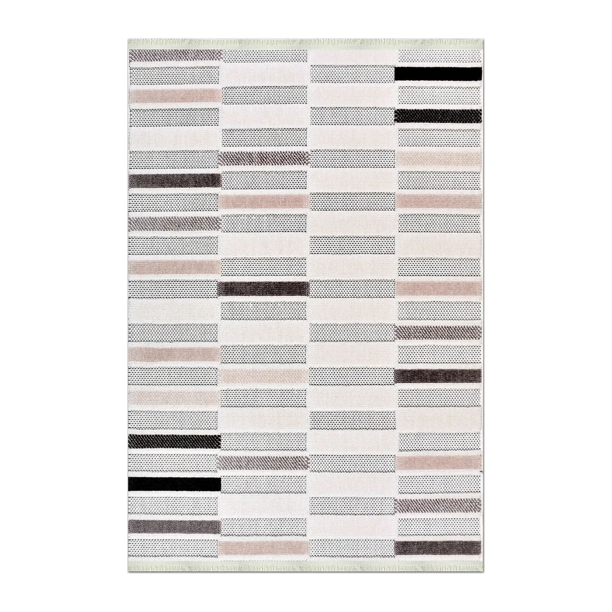 RUNNER | HERO | UNLISTED | Blackthorn Modern Geometric Machine Woven Cream Beige Blush 