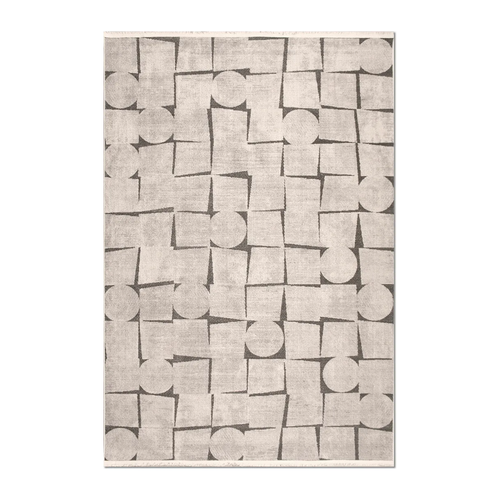 RUNNER | HERO | UNLISTED | Campanile Cream Grey Scandinavian Geometric Machine Woven Li