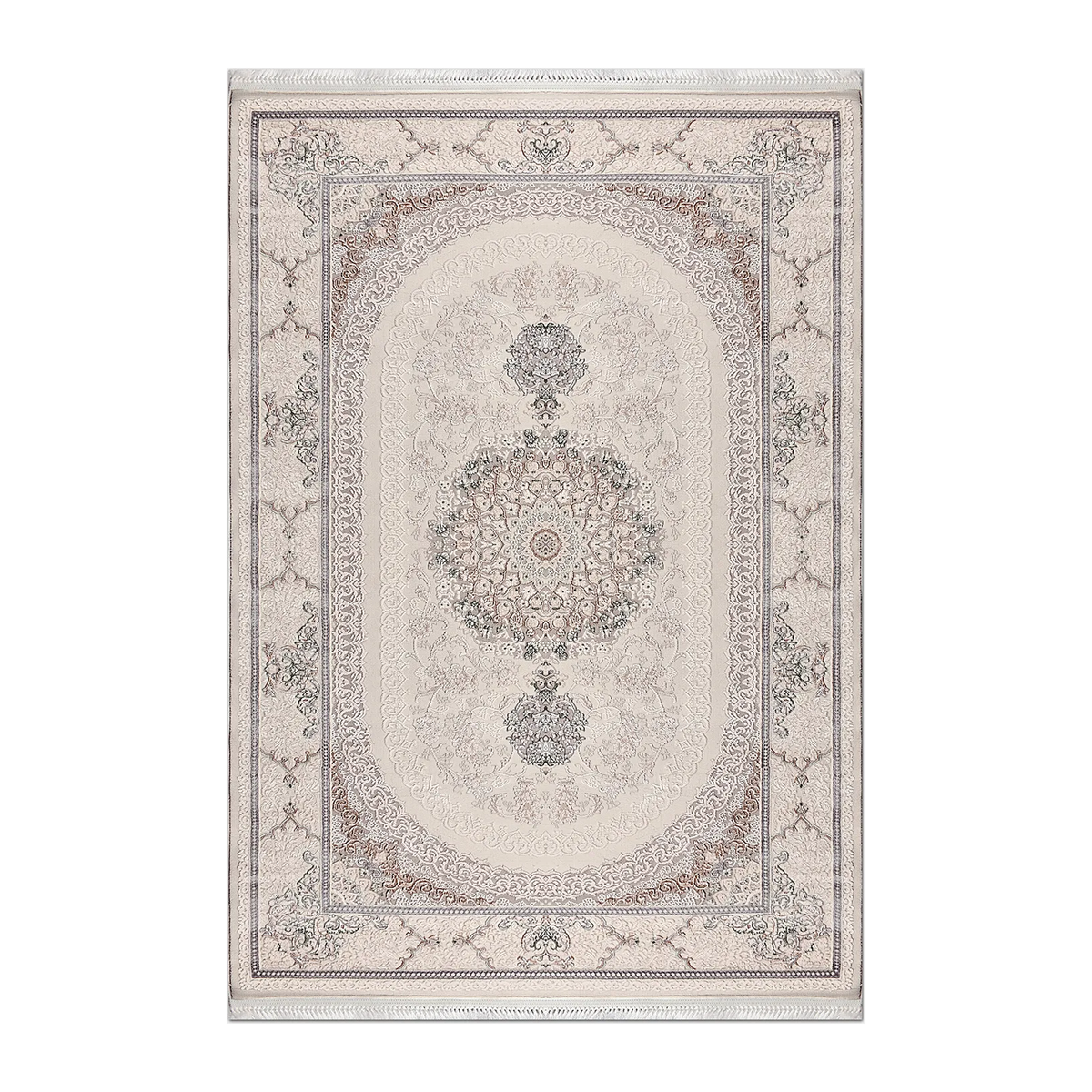 RUNNER | HERO | UNLISTED | Coral Cream Beige Persian Style Traditional Medallion Machin