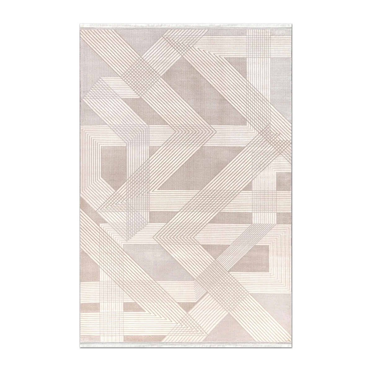 RUNNER | HERO | UNLISTED | Bergamot Beige Cream Modern Geometric Machine Woven Living R