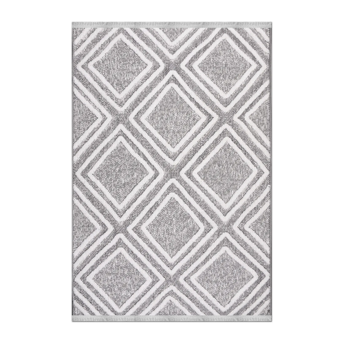 RUNNER | HERO | UNLISTED | Bilberry Modern Geometric Diamond Lattice Grey Ivory Machine