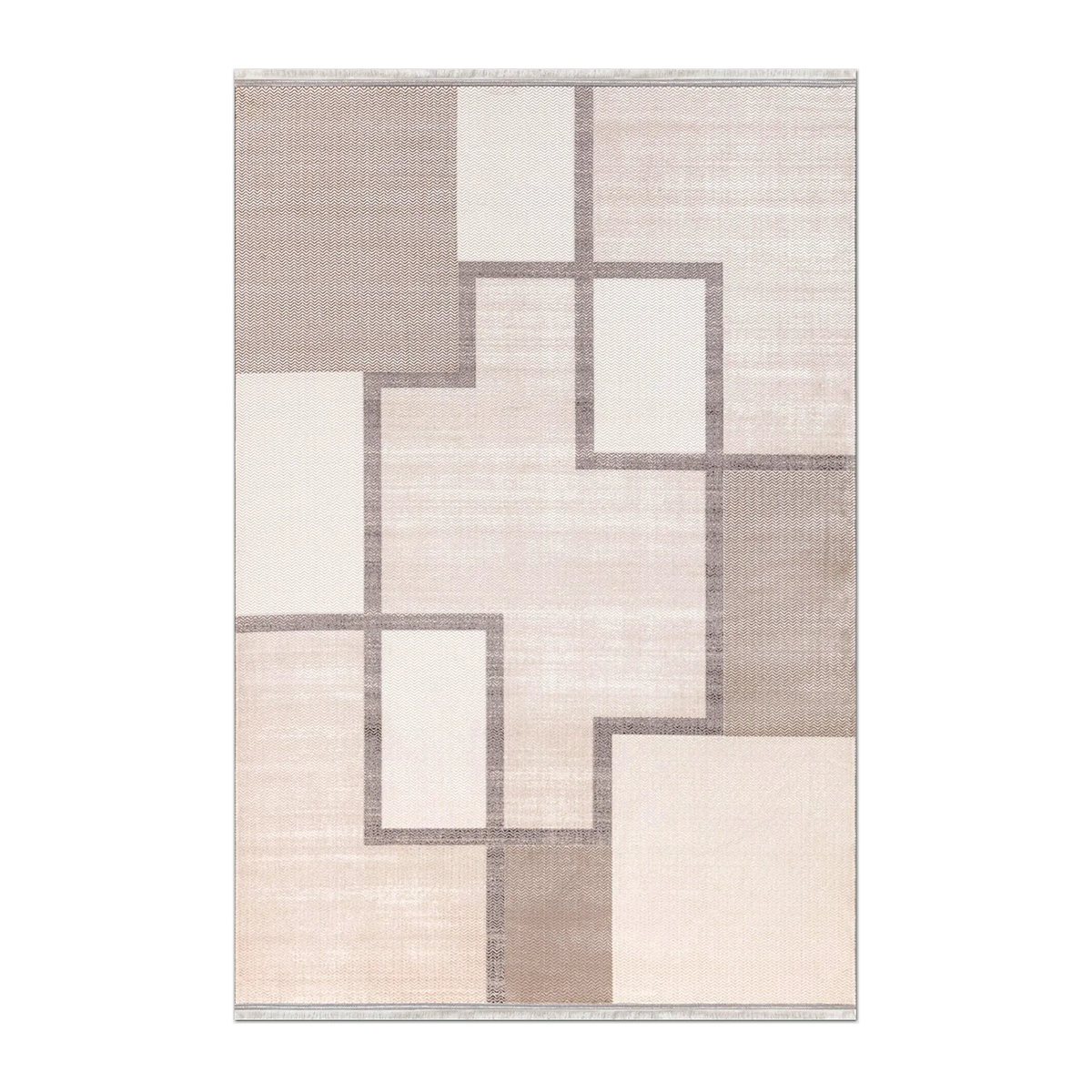RUNNER | HERO | UNLISTED | Ashford Cream Beige Modern Geometric Machine Woven Living Ro