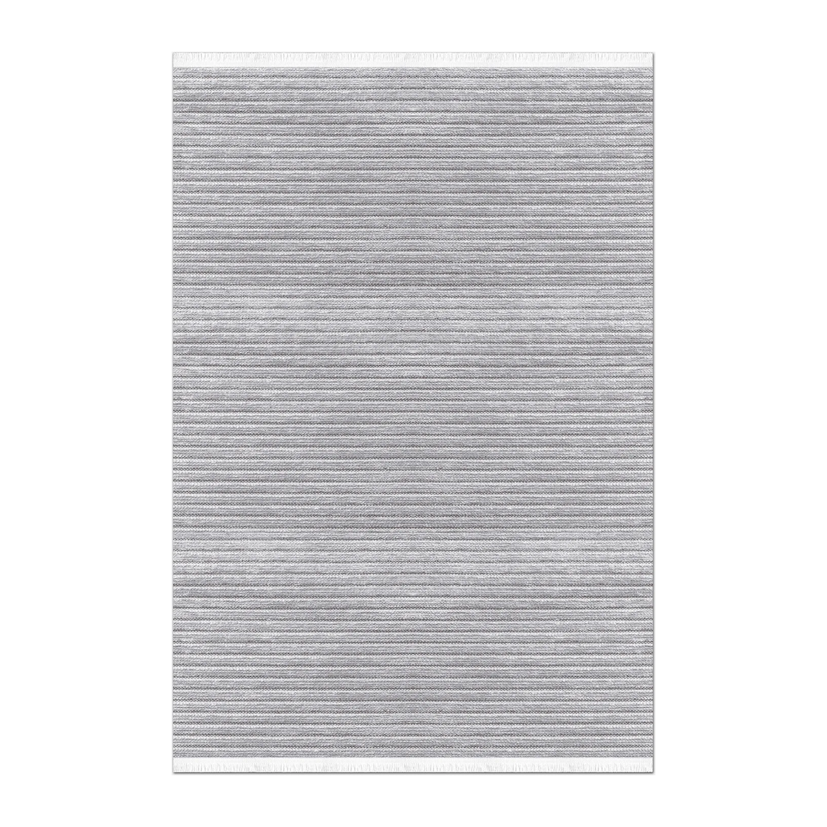 RUNNER | HERO | UNLISTED | Oakford Grey Silver Striped Modern Machine Woven Living Room