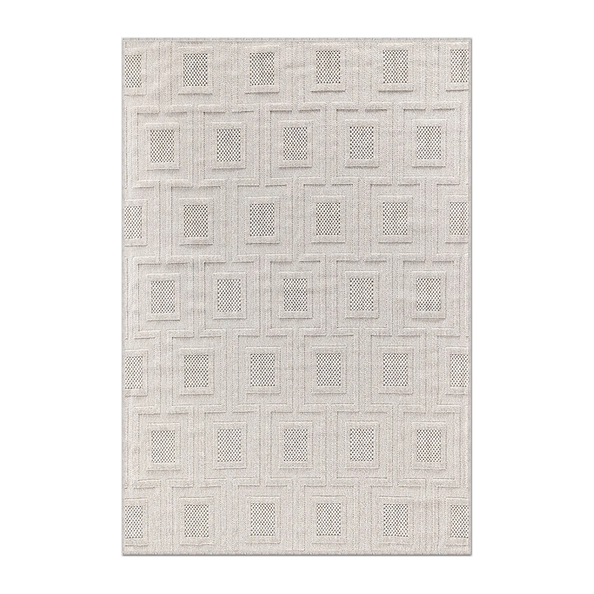 RUNNER | HERO | UNLISTED | Anthracite Cream Modern Geometric Machine Woven Beige Living
