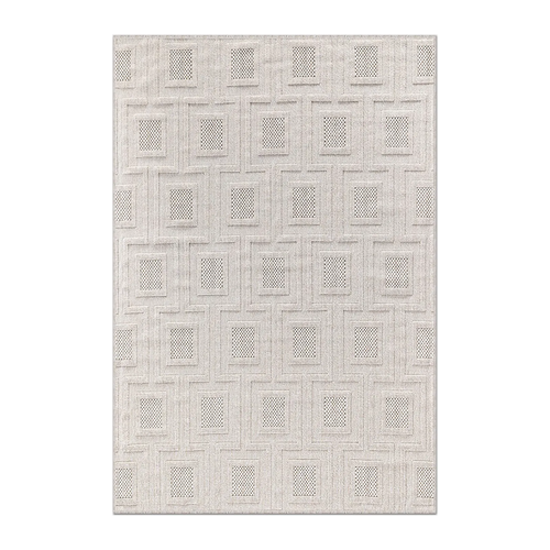 RUNNER | HERO | UNLISTED | Anthracite Cream Modern Geometric Machine Woven Beige Living