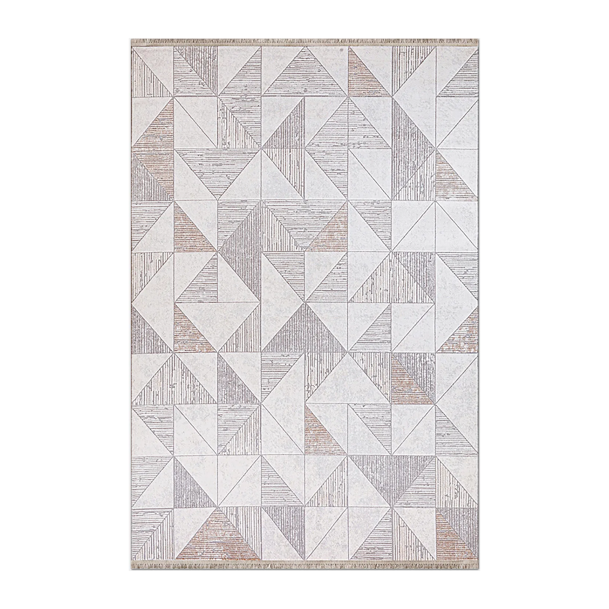 RUNNER | HERO | UNLISTED | Hollyhock Cream Grey Geometric Triangle Mosaic Modern Machin