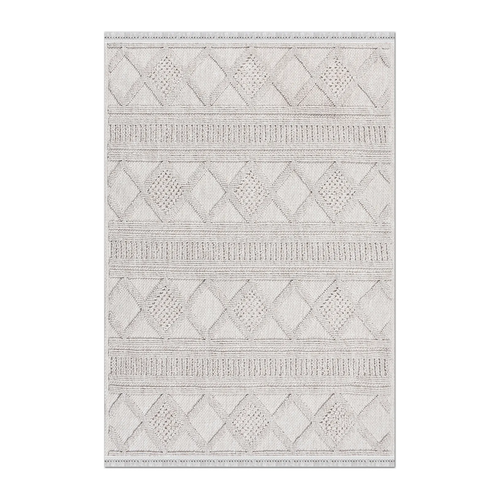 RUNNER | HERO | UNLISTED | Azurite Cream Boho Geometric Textured Machine Woven Living R