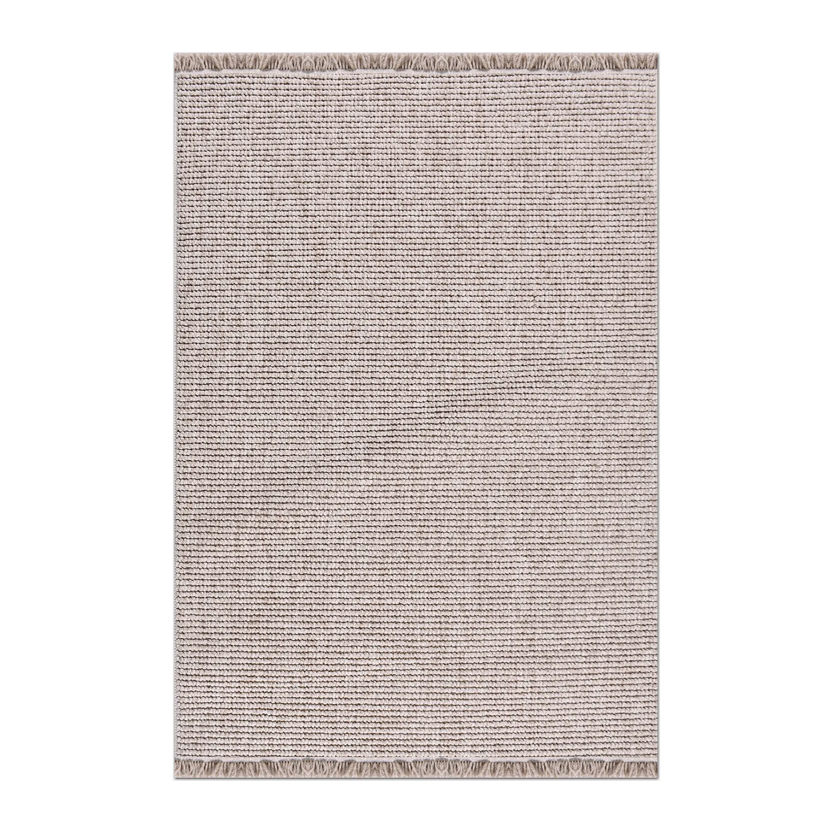 RUNNER | HERO | UNLISTED | Lazuli Beige Solid Scandinavian Ribbed Texture Machine Woven