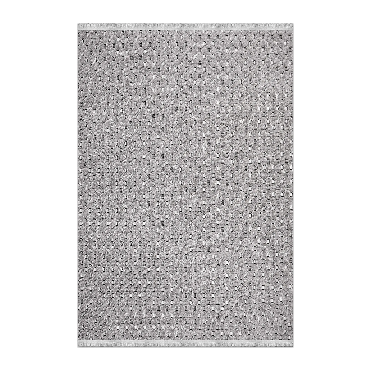 SQUARE | HERO | UNLISTED | Borage Grey Ivory Modern Geometric Machine Woven Living Room