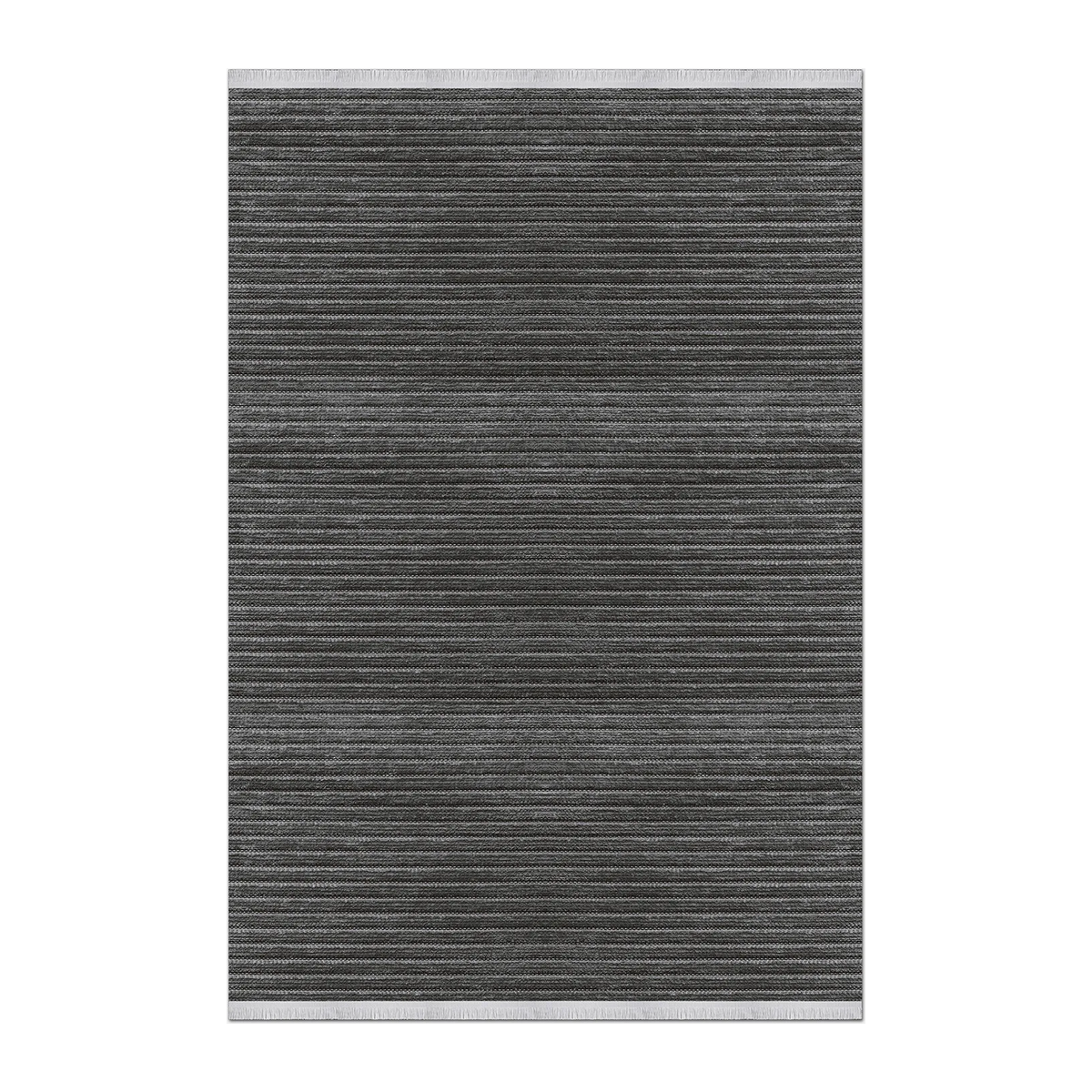 SQUARE | HERO | UNLISTED | Pennyroyal Charcoal Grey Striped Modern Machine Woven Living