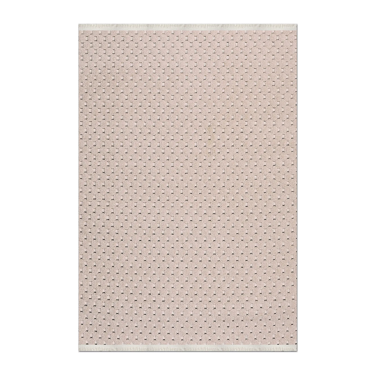 SQUARE | HERO | UNLISTED | Bluebell Blush Pink Modern Geometric Dot Machine Woven Livin