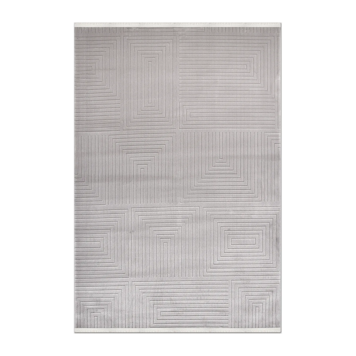 SQUARE | HERO | UNLISTED | Chervil Light Grey Geometric Modern Machine Woven Living Roo