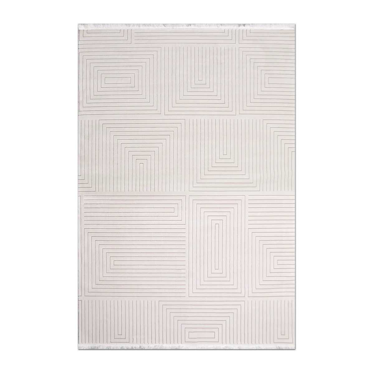SQUARE | HERO | UNLISTED | Bryony Cream Ivory Geometric Modern Machine Woven Living Roo