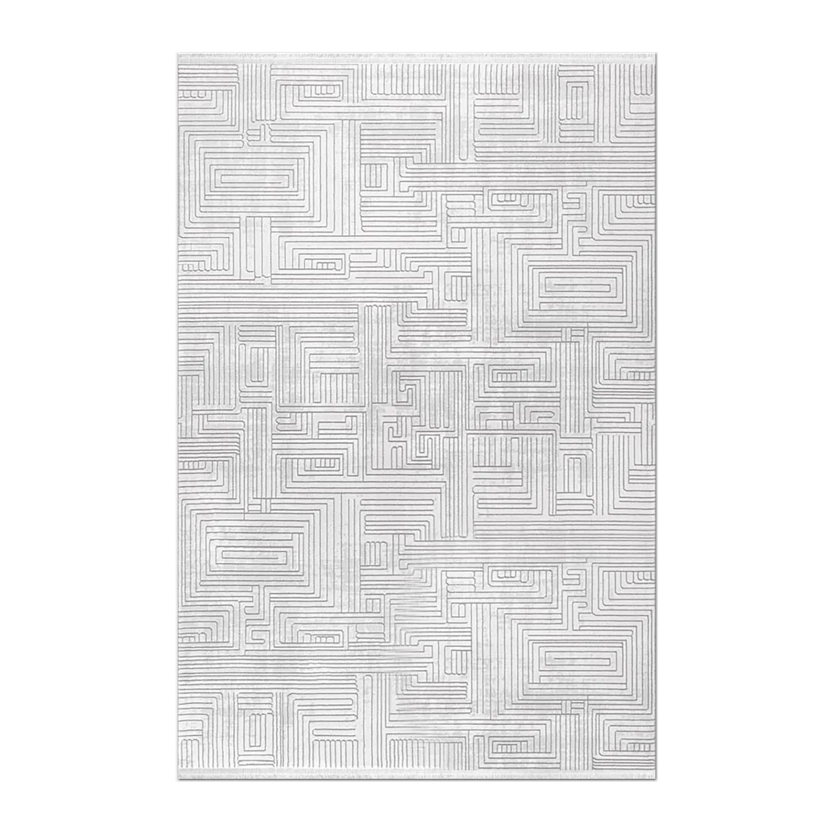 SQUARE | HERO | UNLISTED | Camellia Ivory Geometric Modern Machine Woven High-Low Livin