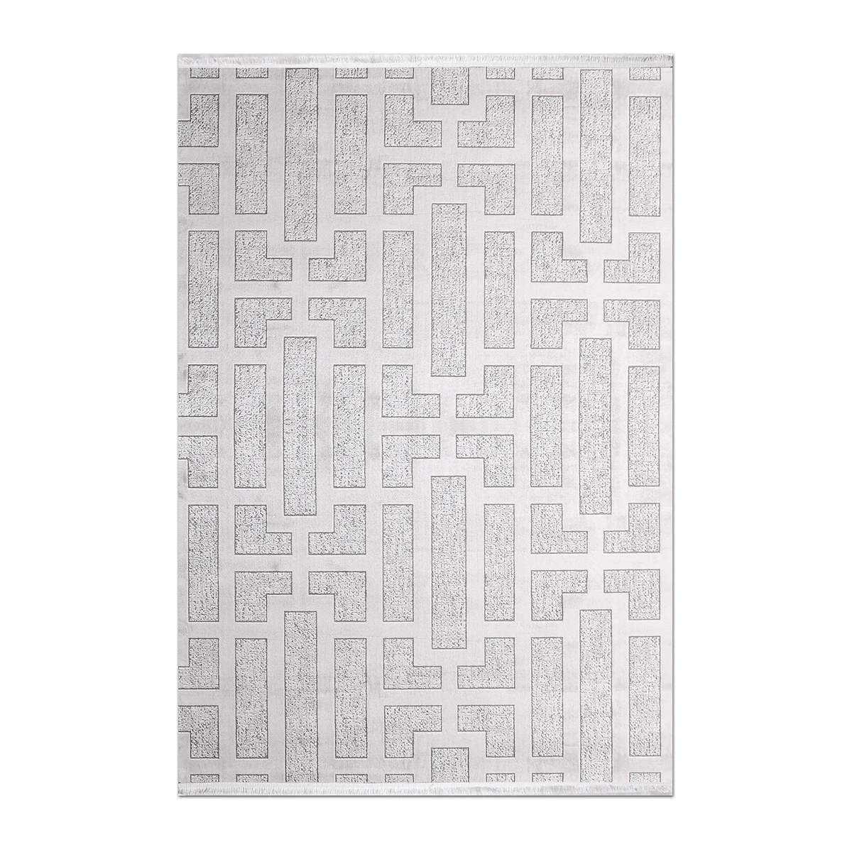 SQUARE | HERO | UNLISTED | Bourne Cream Grey Geometric Maze Modern Machine Woven Living