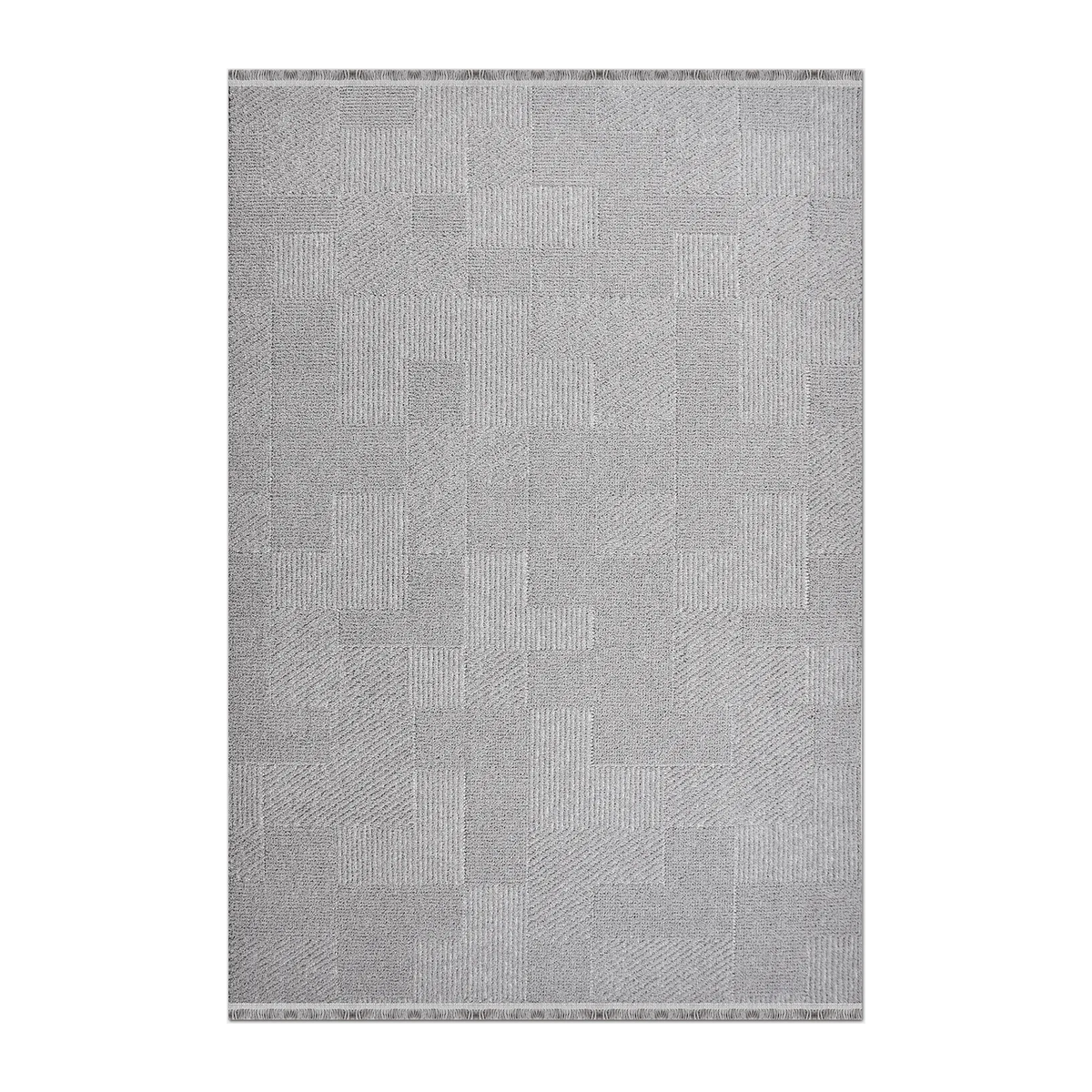 SQUARE | HERO | UNLISTED | Penumbra Grey Geometric Modern Machine Woven Living Room Bed