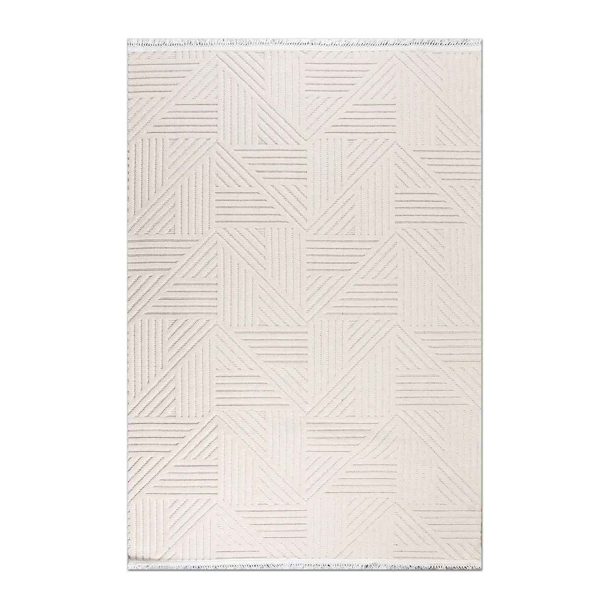 SQUARE | HERO | UNLISTED | Kusadasi Cream Ivory Geometric Modern Machine Woven Living R