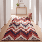 Manor2 Modern Brushstroke Stripe Ember Rust Ink Blue Bone Washable Indoor Outdoor Rug - RugzellaDigital Print RugRugzellaRugzellaBBB395-RECT-24x47-60x120cmRGZLLA114791Rectangle2' x 3'11" (60x120 cm)RUNNER | Manor2 runner hallway
