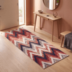 Manor2 Modern Brushstroke Stripe Ember Rust Ink Blue Bone Washable Indoor Outdoor Rug - RugzellaDigital Print RugRugzellaRugzellaBBB395-RECT-24x47-60x120cmRGZLLA114791Rectangle2' x 3'11" (60x120 cm)RUNNER | Manor2 runner entryway