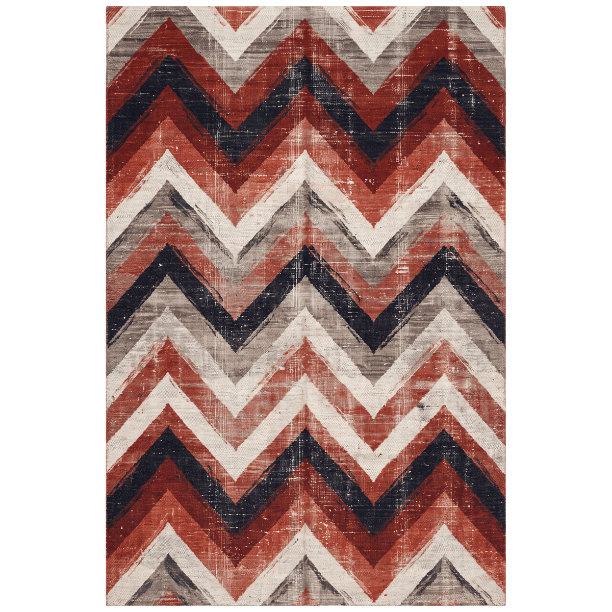 Manor2 Modern Brushstroke Stripe Ember Rust Ink Blue Bone Washable Indoor Outdoor Rug - RugzellaDigital Print RugRugzellaRugzellaBBB395-RECT-24x47-60x120cmRGZLLA114791Rectangle2' x 3'11" (60x120 cm)RECTANGLE | HERO | Manor2 rectangle