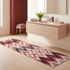 Manor2 Modern Brushstroke Stripe Ember Rust Ink Blue Bone Washable Indoor Outdoor Rug - RugzellaDigital Print RugRugzellaRugzellaBBB395-RECT-24x47-60x120cmRGZLLA114791Rectangle2' x 3'11" (60x120 cm)RUNNER | Manor2 runner bathroom