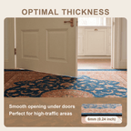 Mere2 Traditional Medallion Border Teal Copper Cream Washable Indoor Outdoor Entryway Rug - RugzellaDigital Print RugRugzellaRugzellaBBB430-RECT-24x47-60x120cmRGZLLA124841Rectangle2' x 3'11" (60x120 cm)SHARED | Mere2 feature thickness