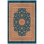 Mere2 Traditional Medallion Border Teal Copper Cream Washable Indoor Outdoor Entryway Rug - RugzellaDigital Print RugRugzellaRugzellaBBB430-RECT-24x47-60x120cmRGZLLA124841Rectangle2' x 3'11" (60x120 cm)RECTANGLE | HERO | Mere2 rectangle