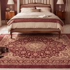 Monsoon2 Distressed Medallion Traditional Oxblood Bronze Linen Washable Indoor Outdoor Rug - RugzellaDigital Print RugRugzellaRugzellaBBB377-RECT-24x47-60x120cmRGZLLA109431Rectangle2' x 3'11" (60x120 cm)RECTANGLE | Monsoon2 rectangle bedroom