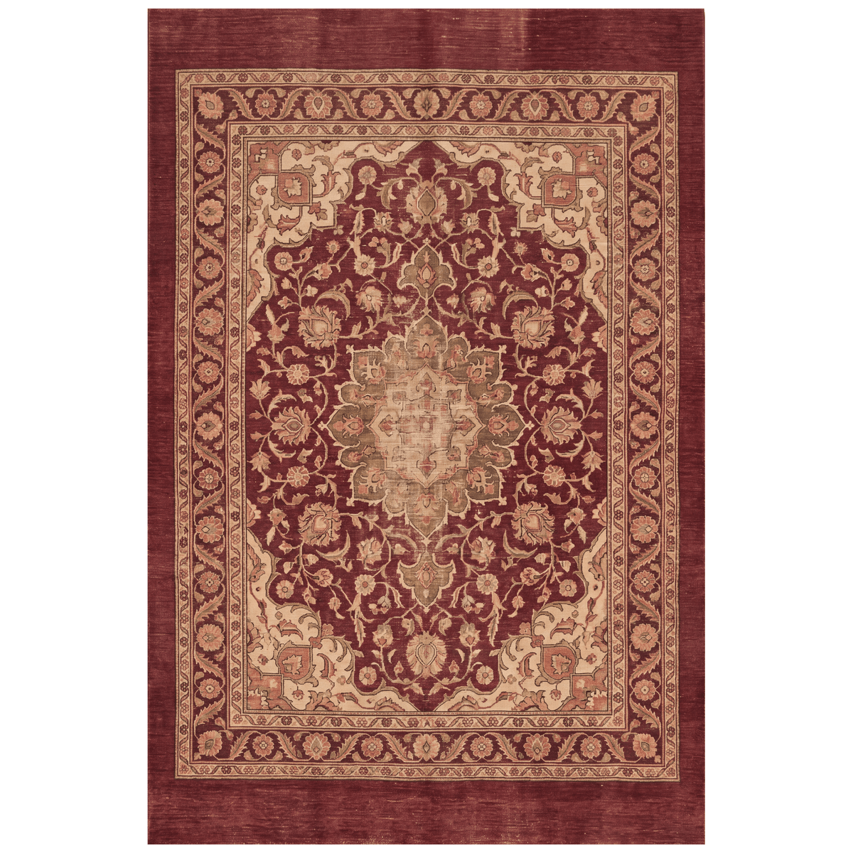 Monsoon2 Distressed Medallion Traditional Oxblood Bronze Linen Washable Indoor Outdoor Rug - RugzellaDigital Print RugRugzellaRugzellaBBB377-RECT-24x47-60x120cmRGZLLA109431Rectangle2' x 3'11" (60x120 cm)RECTANGLE | HERO | Monsoon2 rectangle