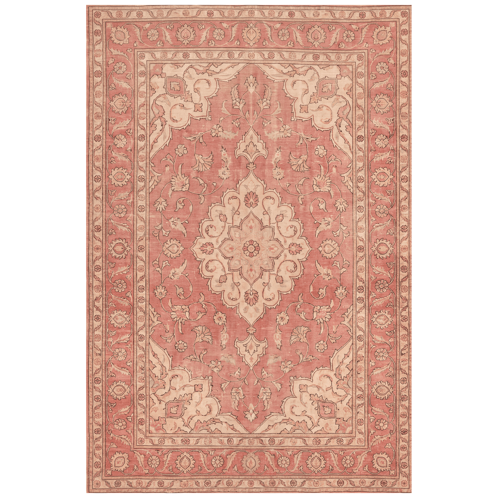 Narrows2 Traditional Medallion Border Rose Madder Cream Washable Indoor Outdoor Entryway Rug - RugzellaDigital Print RugRugzellaRugzellaBBB432-RECT-24x47-60x120cmRGZLLA136901Rectangle2' x 3'11" (60x120 cm)RECTANGLE | HERO | Narrows2 rectangle