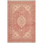 Narrows2 Traditional Medallion Border Rose Madder Cream Washable Indoor Outdoor Entryway Rug - RugzellaDigital Print RugRugzellaRugzellaBBB432-RECT-24x47-60x120cmRGZLLA136901Rectangle2' x 3'11" (60x120 cm)RECTANGLE | HERO | Narrows2 rectangle