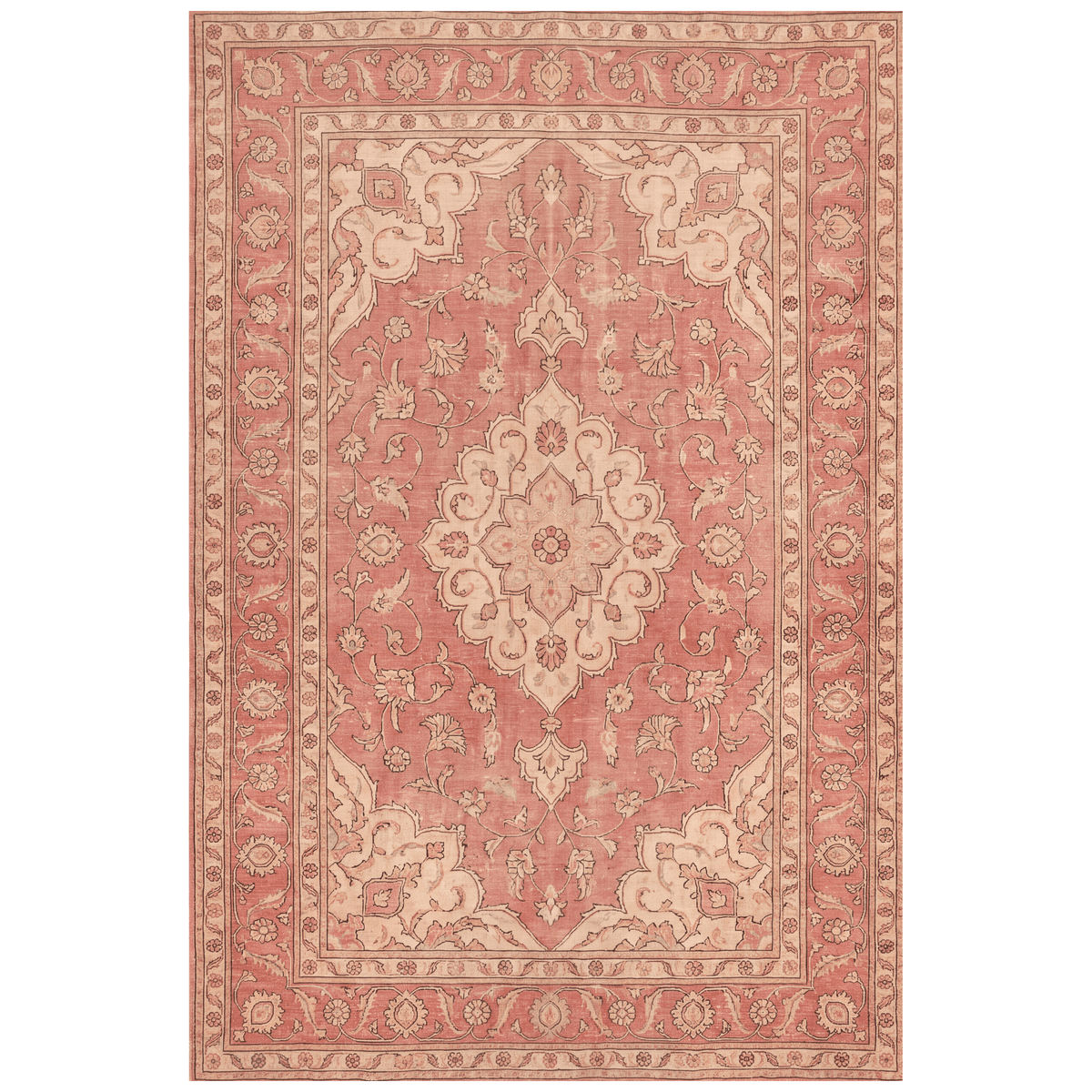 Narrows2 Traditional Medallion Border Rose Madder Cream Washable Indoor Outdoor Entryway Rug - RugzellaDigital Print RugRugzellaRugzellaBBB432-RECT-24x47-60x120cmRGZLLA136901Rectangle2' x 3'11" (60x120 cm)RECTANGLE | HERO | Narrows2 rectangle