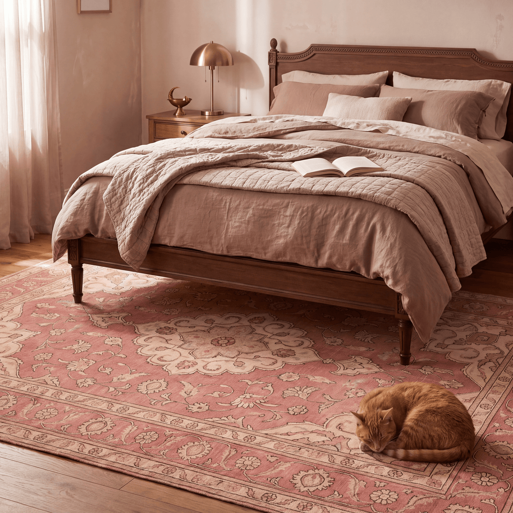 Narrows2 Traditional Medallion Border Rose Madder Cream Washable Indoor Outdoor Entryway Rug - RugzellaDigital Print RugRugzellaRugzellaBBB432-RECT-24x47-60x120cmRGZLLA136901Rectangle2' x 3'11" (60x120 cm)RECTANGLE | Narrows2 rectangle bedroom