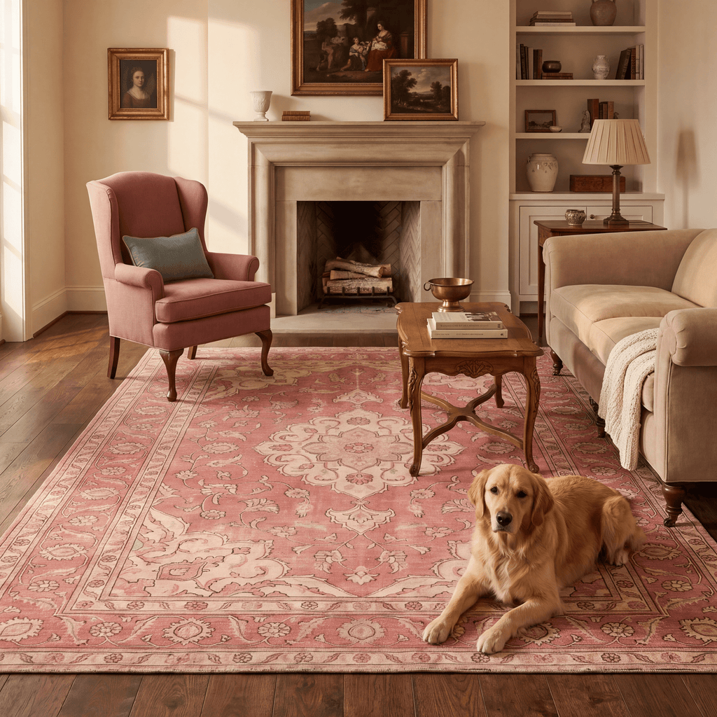 Narrows2 Traditional Medallion Border Rose Madder Cream Washable Indoor Outdoor Entryway Rug - RugzellaDigital Print RugRugzellaRugzellaBBB432-RECT-24x47-60x120cmRGZLLA136901Rectangle2' x 3'11" (60x120 cm)RECTANGLE | Narrows2 rectangle livingroom