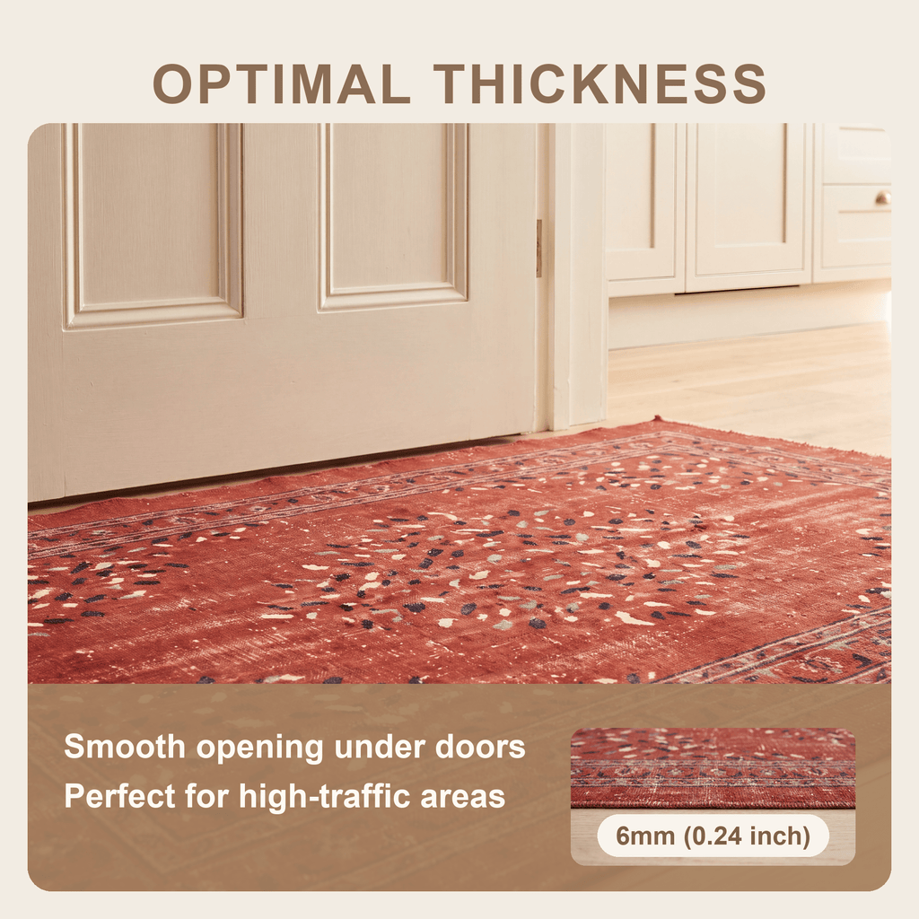 Netherfield Modern Speckled Mosaic Dot Ember Ink Bone Washable Indoor Outdoor Entryway Rug - RugzellaDigital Print RugRugzellaRugzellaBBB461-RECT-24x47-60x120cmRGZLLA143266Rectangle2' x 3'11" (60x120 cm)SHARED | Netherfield feature thickness