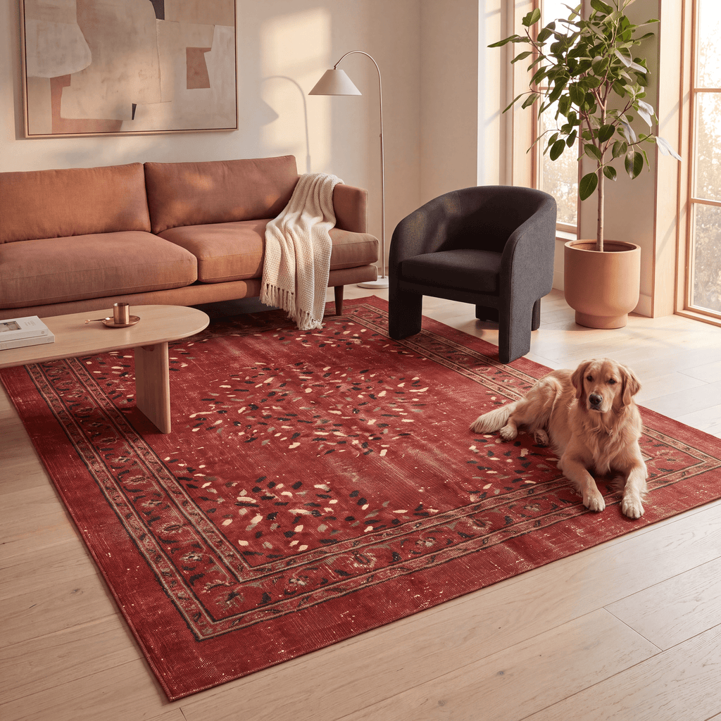 Netherfield Modern Speckled Mosaic Dot Ember Ink Bone Washable Indoor Outdoor Entryway Rug - RugzellaDigital Print RugRugzellaRugzellaBBB461-RECT-24x47-60x120cmRGZLLA143266Rectangle2' x 3'11" (60x120 cm)RECTANGLE | Netherfield rectangle livingroom