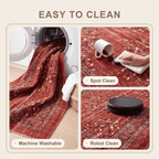 Netherfield Modern Speckled Mosaic Dot Ember Ink Bone Washable Indoor Outdoor Entryway Rug - RugzellaDigital Print RugRugzellaRugzellaBBB461-RECT-24x47-60x120cmRGZLLA143266Rectangle2' x 3'11" (60x120 cm)SHARED | Netherfield feature clean