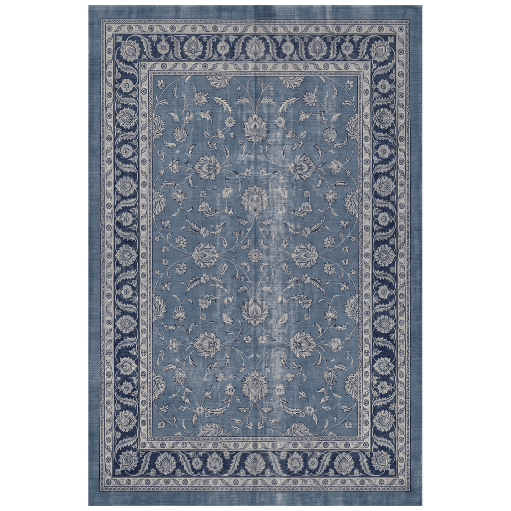 Oakbank Traditional Distressed Medallion Overdyed Blue Washable Indoor Outdoor Entryway Rug - RugzellaDigital Print RugRugzellaRugzellaBBB462-RECT-24x47-60x120cmRGZLLA138911Rectangle2' x 3'11" (60x120 cm)RECTANGLE | HERO | Oakbank rectangle