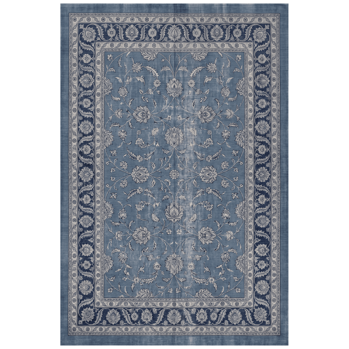 Oakbank Traditional Distressed Medallion Overdyed Blue Washable Indoor Outdoor Entryway Rug - RugzellaDigital Print RugRugzellaRugzellaBBB462-RECT-24x47-60x120cmRGZLLA138911Rectangle2' x 3'11" (60x120 cm)RECTANGLE | HERO | Oakbank rectangle